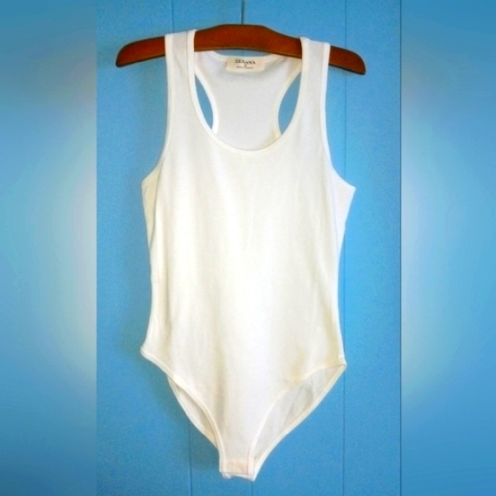 NWT White Razor Back bodysuit - Picture 3 of 5